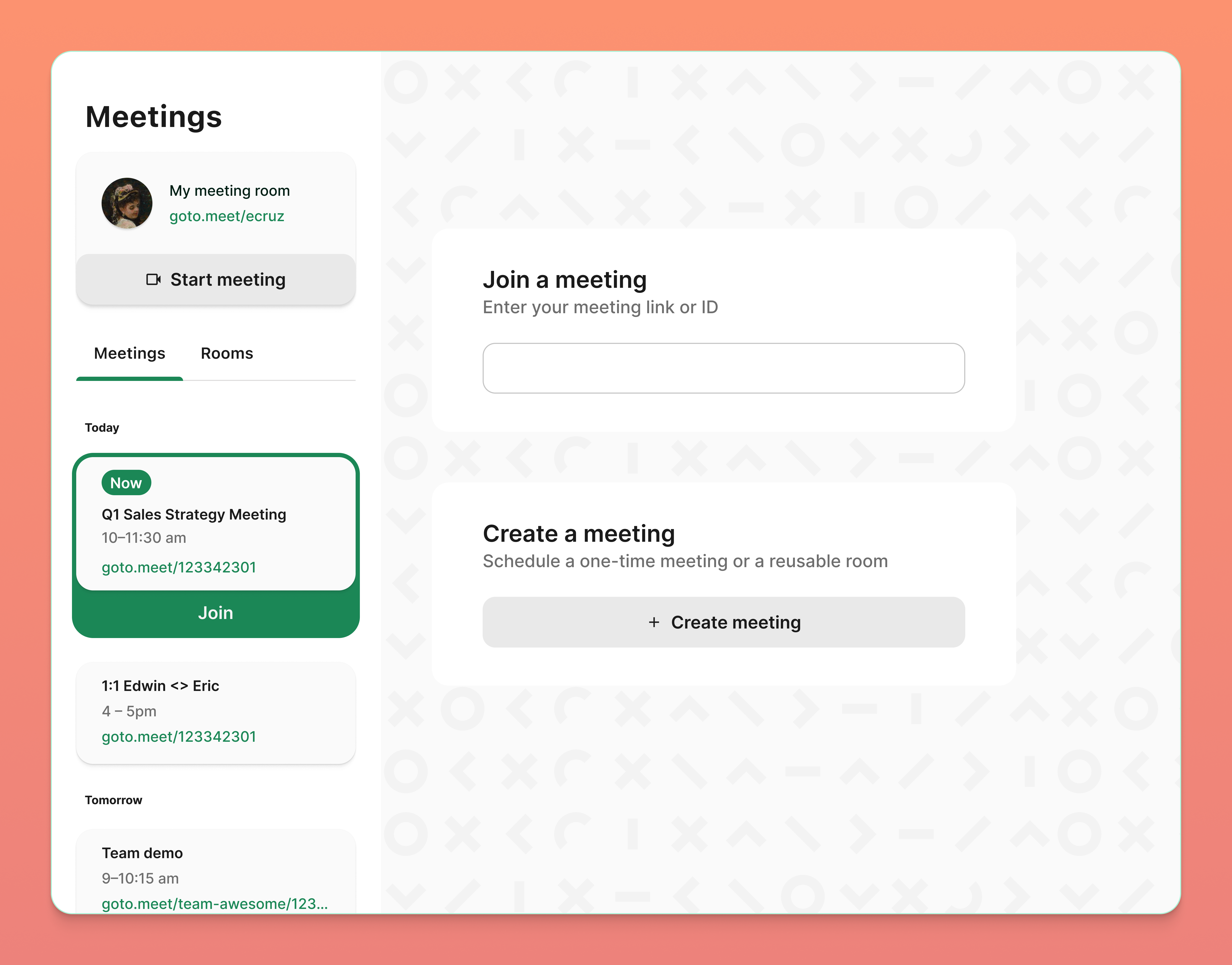 Meetings scheduling — unified experience