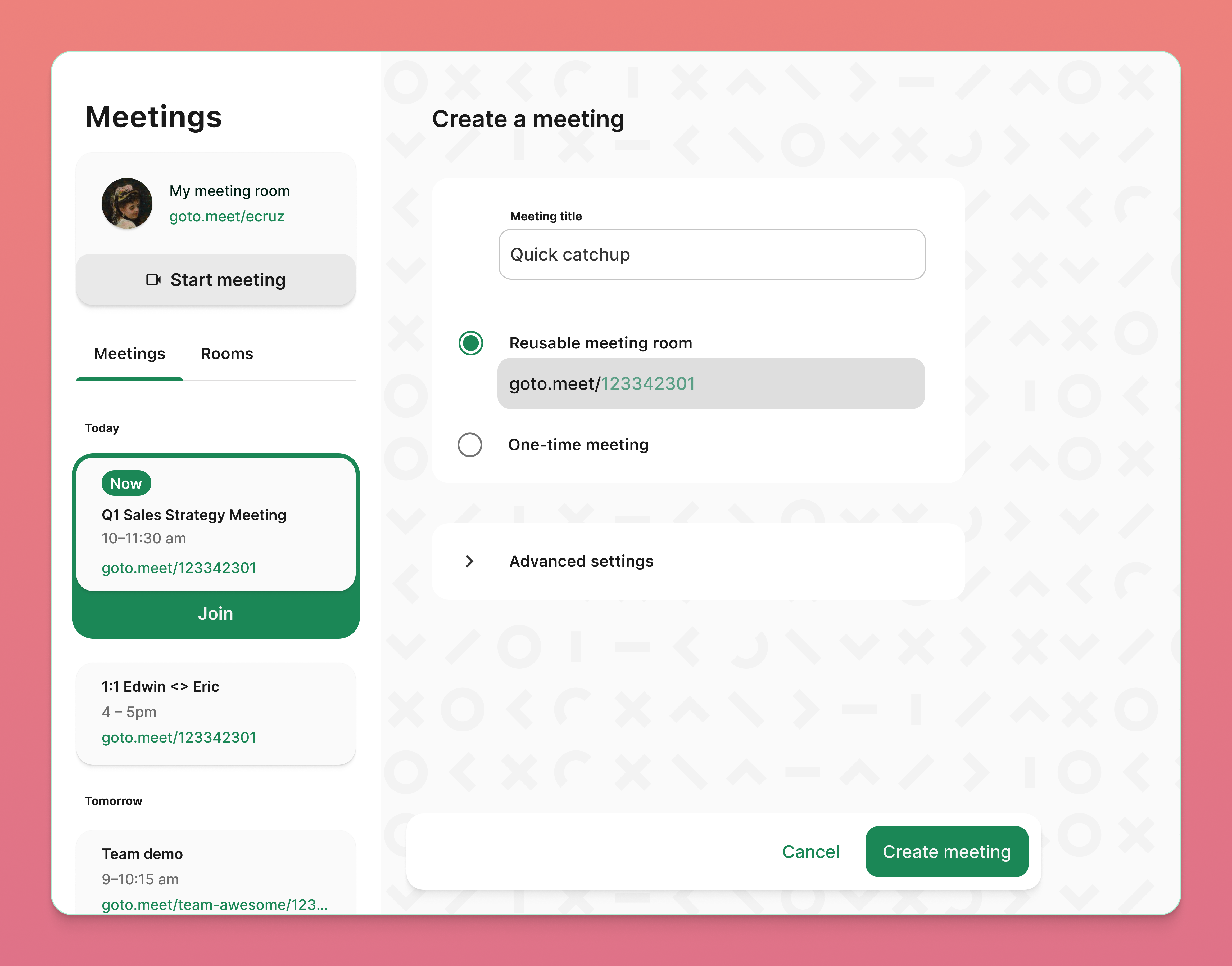 Meetings scheduling — scheduling flows