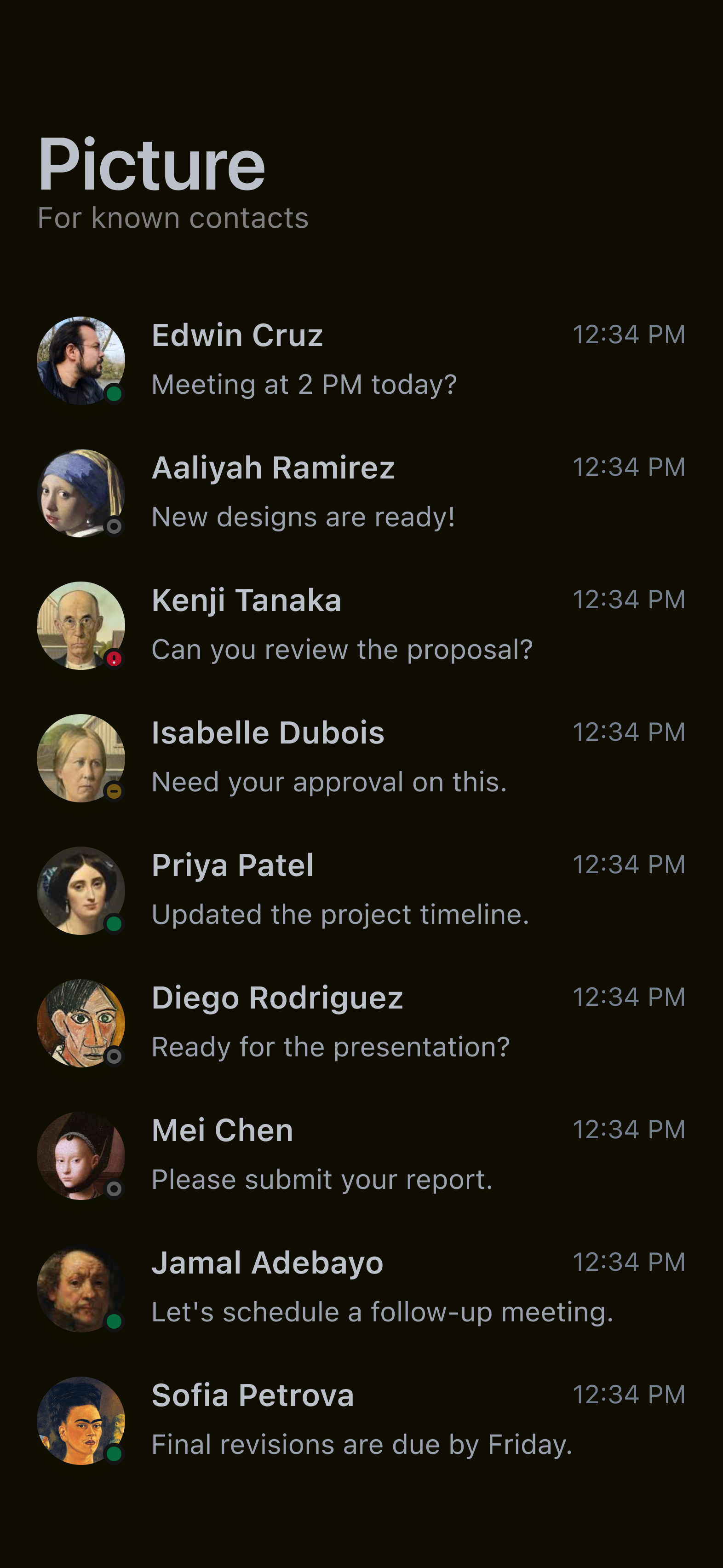 Avatar variants with profile photos