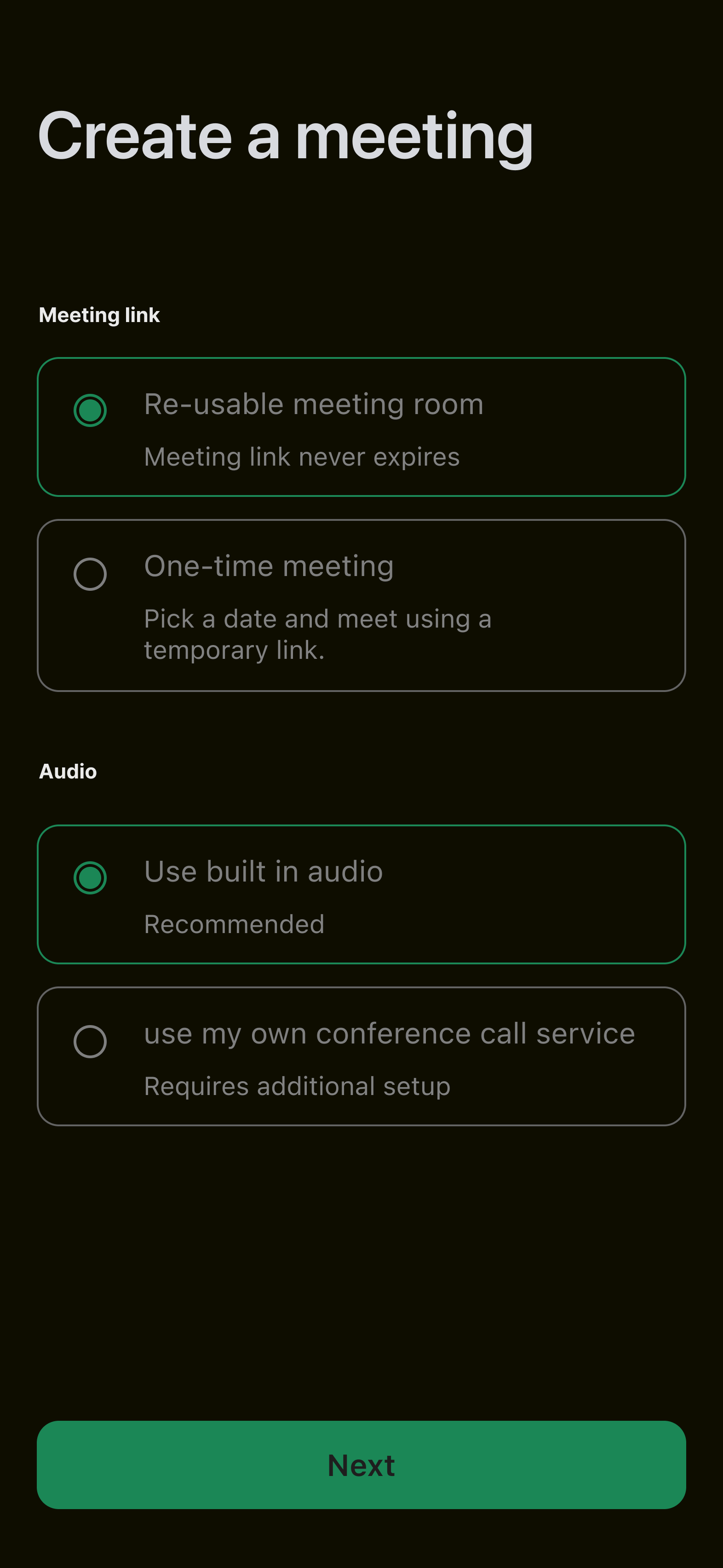 Radio button in context