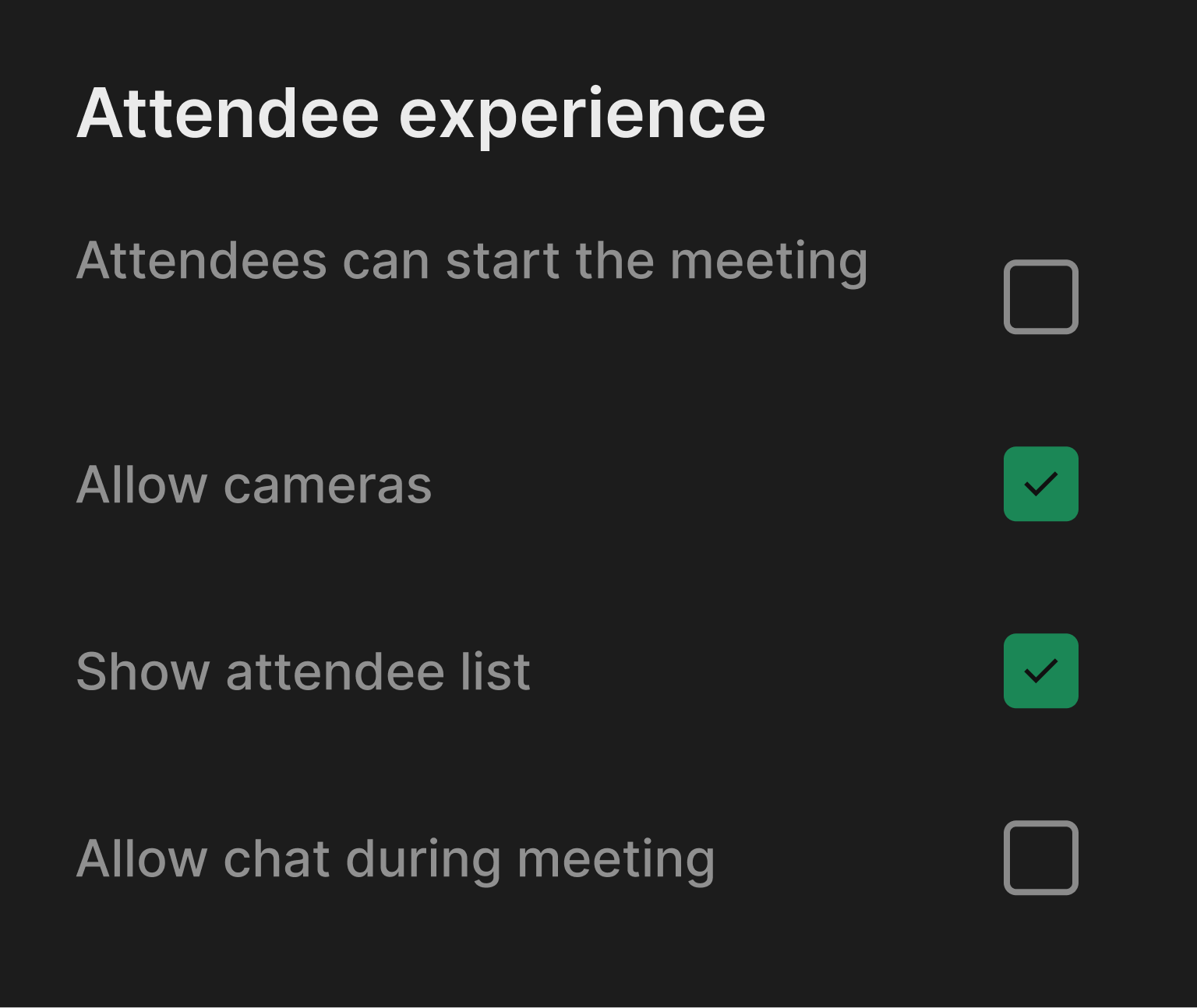 Attendee experience